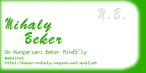 mihaly beker business card